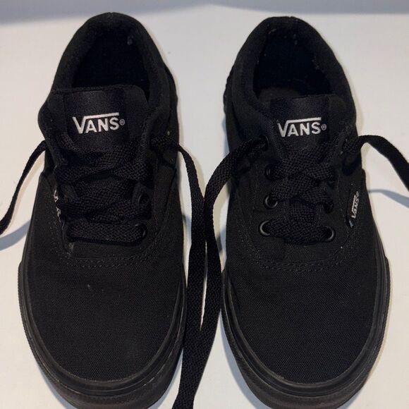 Vans All-Black Canvas Lace-Up Sneakers - Picture 2 of 9